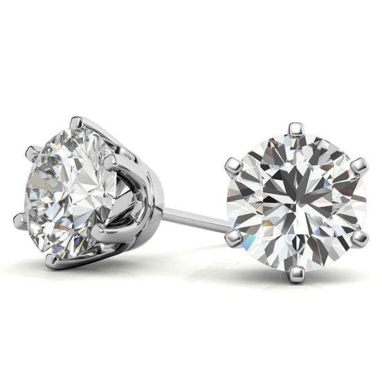 Everyday Round Cut Moissanite Stud Earrings With Push Back