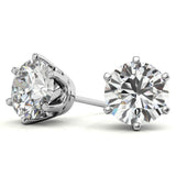 Everyday Round Cut Moissanite Stud Earrings With Push Back