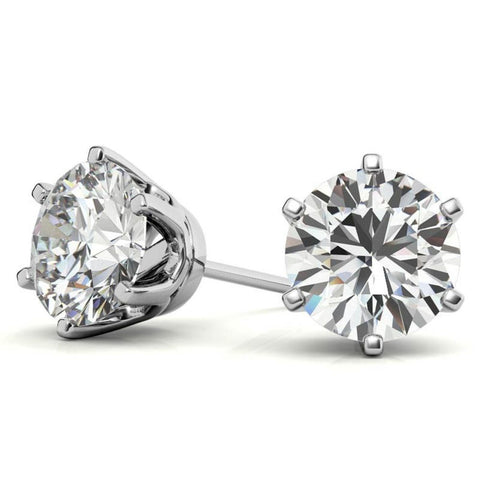Everyday Round Cut Moissanite Stud Earrings With Push Back