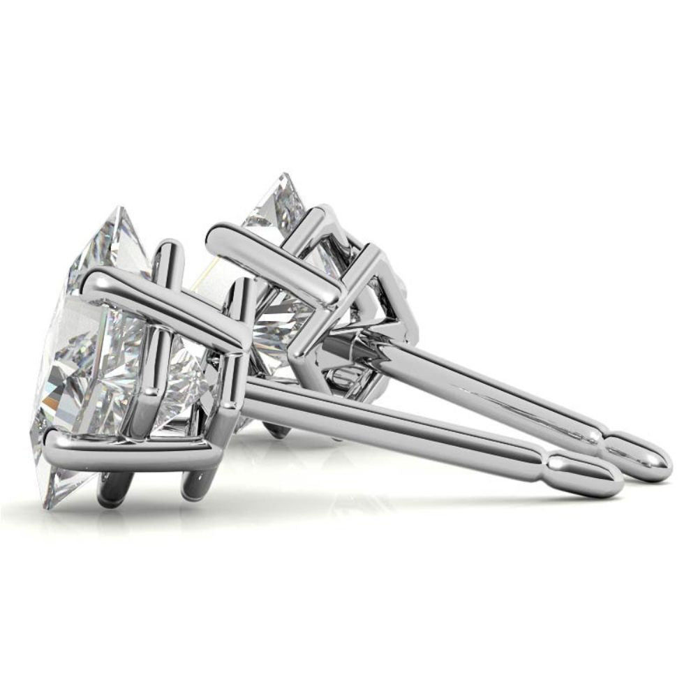 Fine Jewelry Princess Cut Moissanite Stud Earrings
