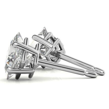 Fine Jewelry Princess Cut Moissanite Stud Earrings