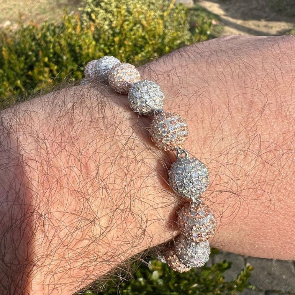 Rose & White Dual Tone Moissanite Bracelet