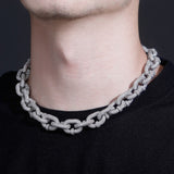 Iced Out Colorless Moissanite Rolo Link Chain
