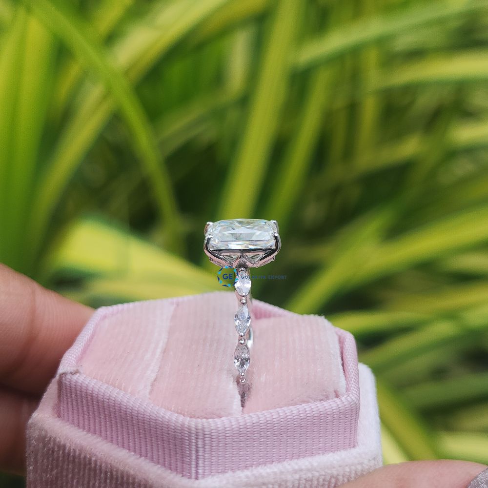 Radiant Cut Lab Grown Engagement Ring White Gold Wedding Ring