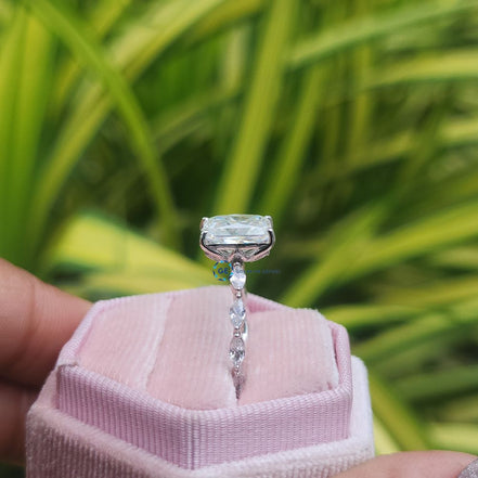 Radiant Cut Lab Grown Engagement Ring White Gold Wedding Ring