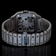 Fashionable Iced Out Full Moissanite Skeleton Wrist Watch