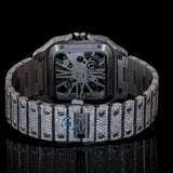 Fashionable Iced Out Full Moissanite Skeleton Wrist Watch Gift For Him