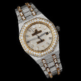 Baguette Stick Moissanite Diamond Dual Tone Watch