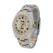 Bust Down Dual Tone Moissanite Men's Watch