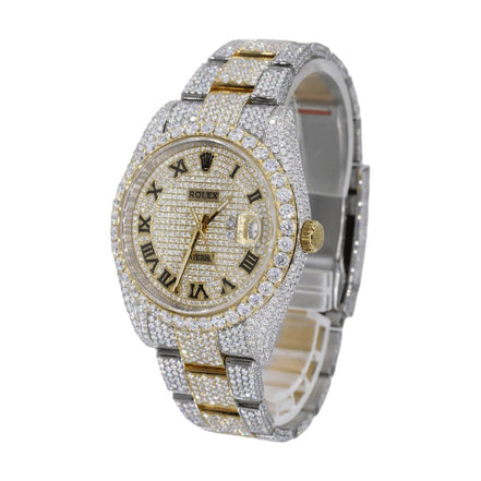 Bust Down Dual Tone Moissanite Men's Watch