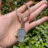 Iced Out Moissanite Hamsa Hand Hip Hop Pendant