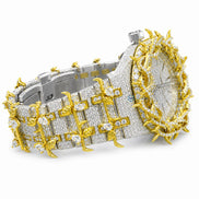 Moissanite Vintage Leaf Style Hip Hop Men's Watch Unique Luxury Watch