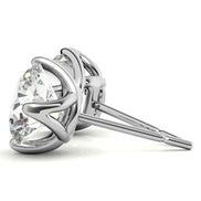 Four Prong Round Cut Moissanite Earrings