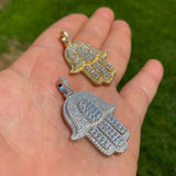 Hip Hop Moissanite Hamsa Hand 925 Silver Pendant