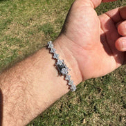 Iced Out Moissanite Baguette Clover Tennis Bracelet