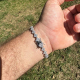 Iced Out Moissanite Baguette Clover Tennis Bracelet
