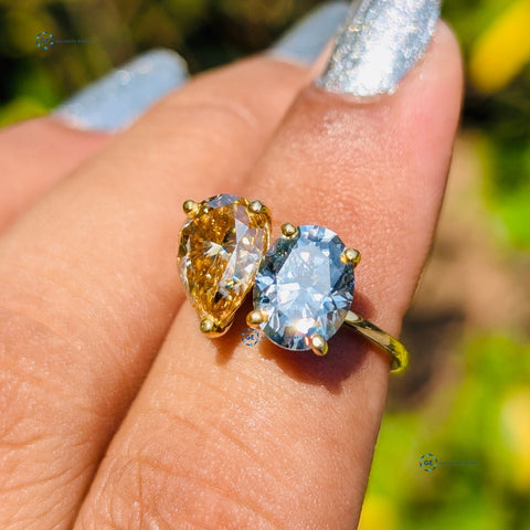Pear & Oval Cut Lab Grown Diamond Toi Et Moi Ring