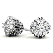 Elegant Round Moissanite Small Stud Earrings