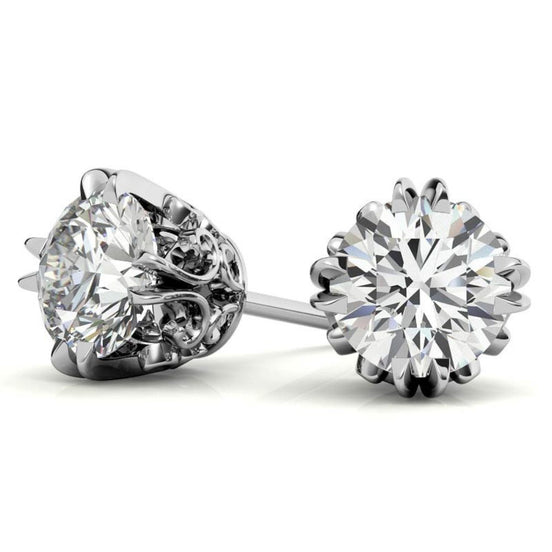 Elegant Round Moissanite Small Stud Earrings