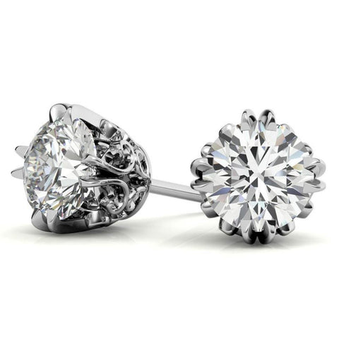 Elegant Round Moissanite Small Stud Earrings