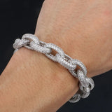 Cuabn Rolo Link Moissanite Bracelet For Men's