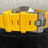 Bolo Dial Yellow Rubber Strap Moissanite Diamond Watch