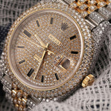 Handcrafted Dual Tone Automatic Moissanite Watch