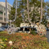 No Days Off Moissanite Hip Hop Pendant Chain Necklace