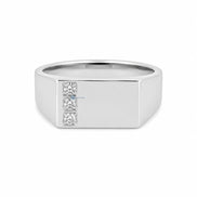 Luxury Moissanite Round Cut Signet Ring For Men's