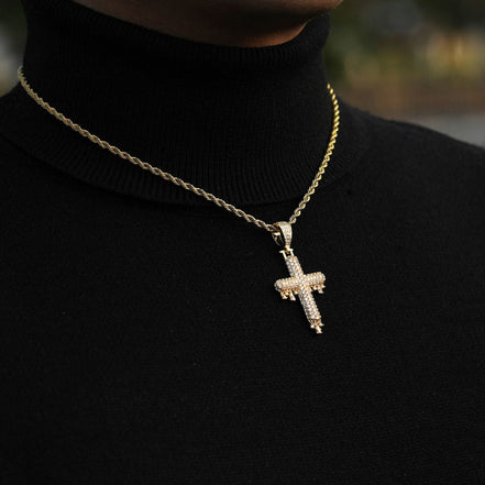 Hip Hop Drippy Cross Moissanite Diamond Pendants