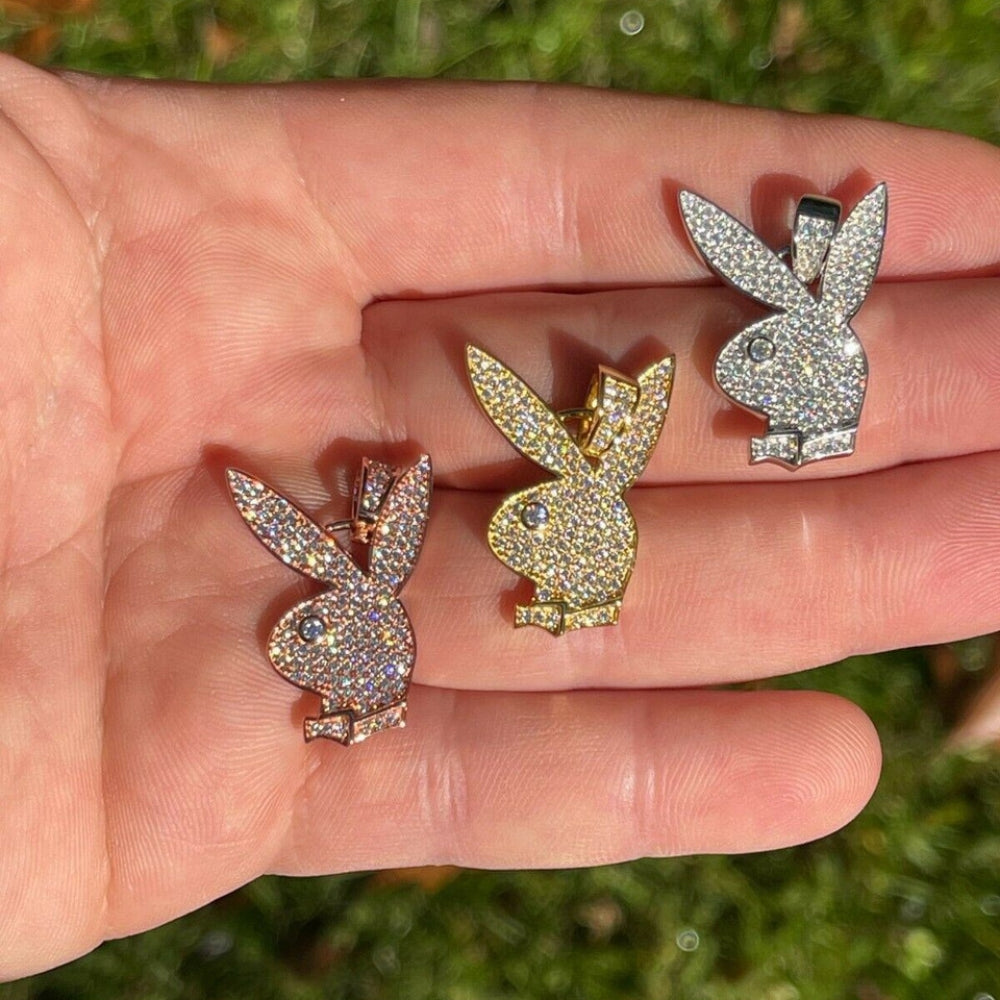 Iced Out Bunny Moissanite Diamond Pendant