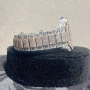 Dual Tone Moissanite Iced Out Automatic Wrist Watch