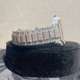 Dual Tone Moissanite Iced Out Automatic Wrist Watch