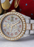 Moissanite Diamond Automatic Date Just Wrist Watch