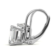 Moissanite Emerald Cut Dainty Wear Hoop Earrings
