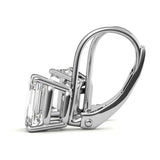 Moissanite Emerald Cut Dainty Wear Hoop Earrings
