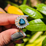 Heat Cut Vintage Halo Engagement Ring