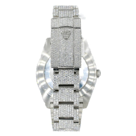 VVS1 Moissanite Datejust Iced Out Baguette Dial Watch