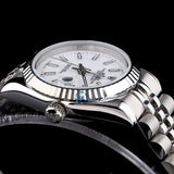 White Color Dial Date Just Automatic Women's Watch