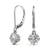 Vintage Inspired Moissanite Round Cut Earrings