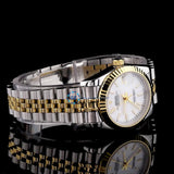 Date Just Golden & Silver Tone White Dial Unisex Watch