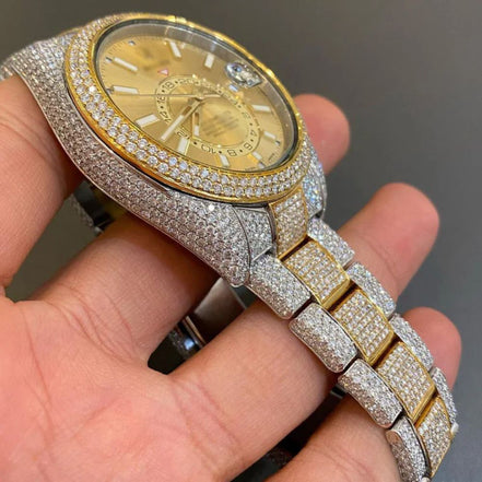 Datejust Dial Moissanite Dual Tone Luxury Watch