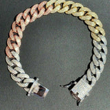 D Color Moissanite Cuban Link Bracelet