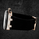 Black Rubber Strap Moissanite Diamond Watch For Men's