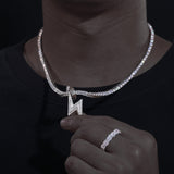 Moissanite Baguette Cut Lightning Bolt Pendant
