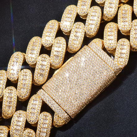 Iced Out Baguette Cuban Link Moissanite Bracelet
