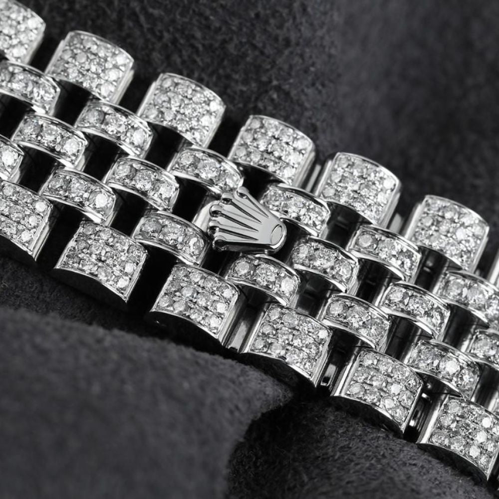 Full Iced Out Moissanite Diamond Date Just Watch