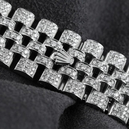 Full Iced Out Moissanite Diamond Date Just Watch
