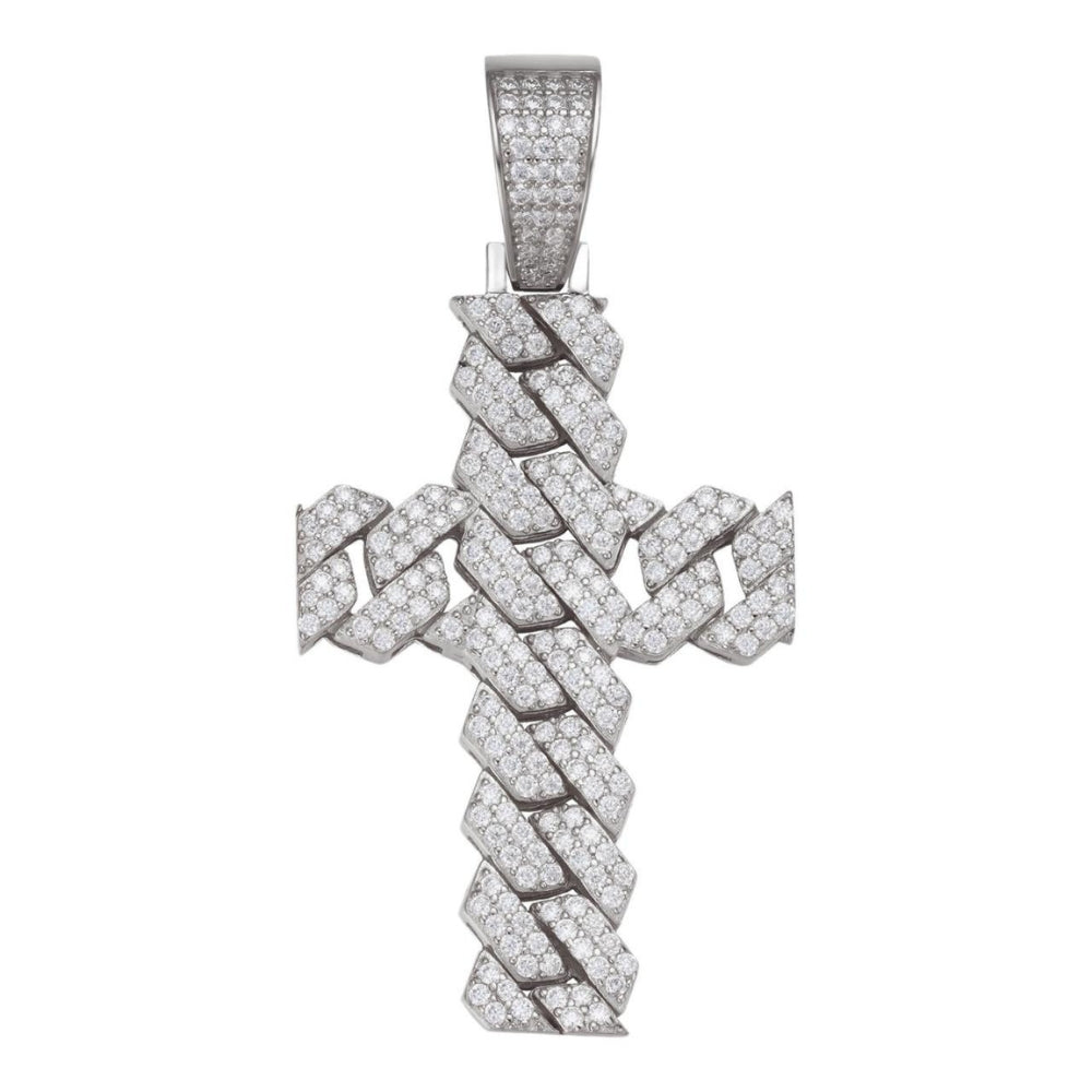 Miami Cuban Link Moissanite Cross Pendant