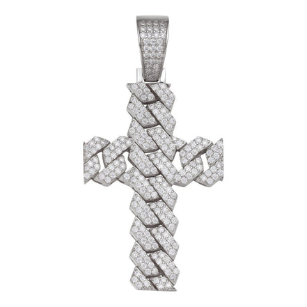Miami Cuban Link Moissanite Cross Pendant